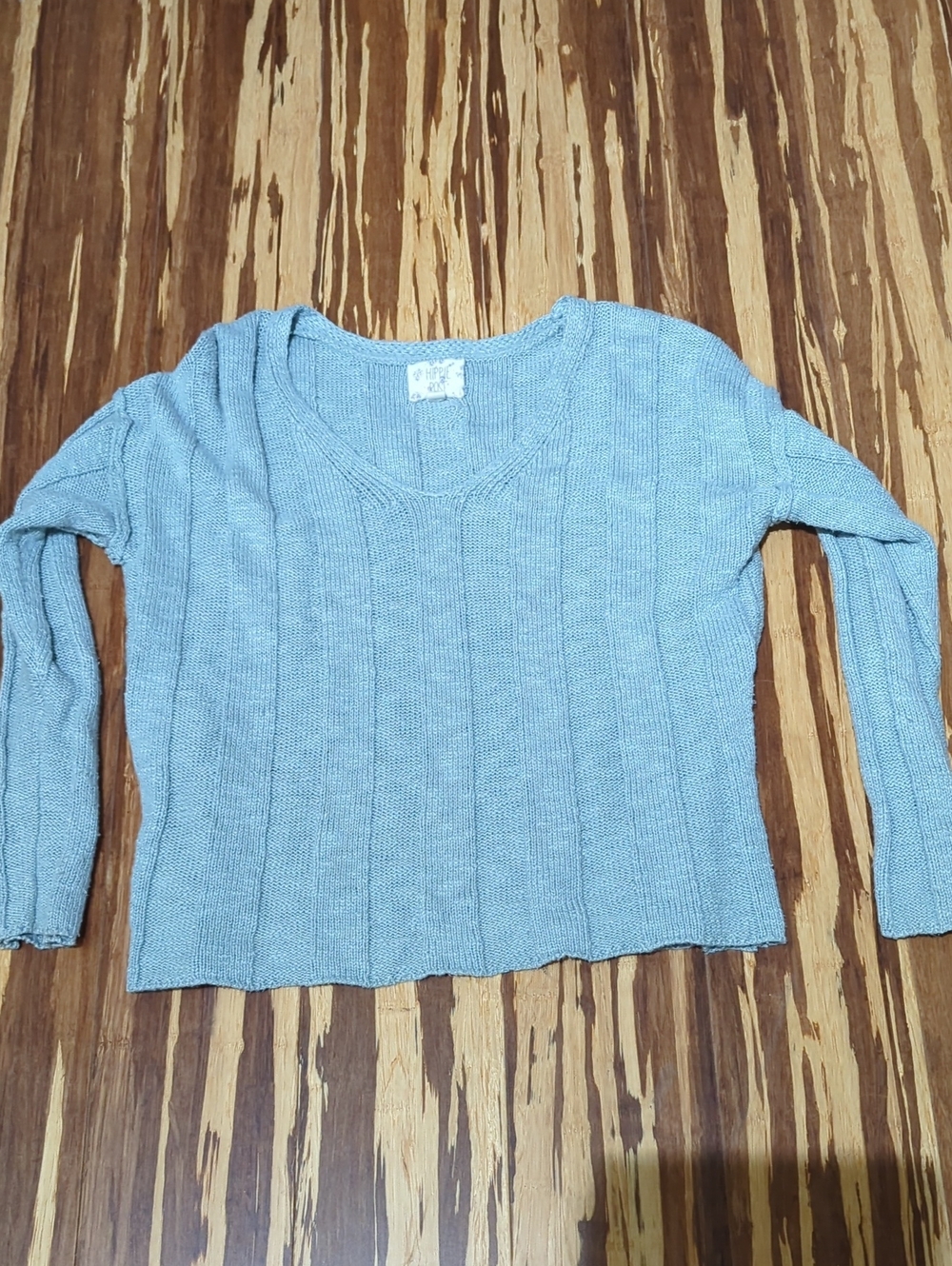 Hippie Rose V-neck Knit Sweater - Pale Blue